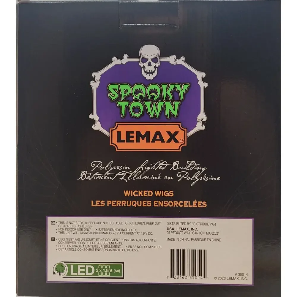 Lemax Spooky Town Wicked Wigs #35014 Lighted Building Brand New